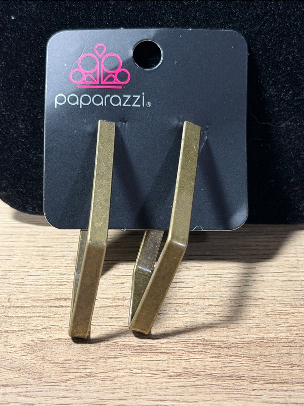 Paparazzi Gold Geometric Hexagonal Hoop Earrings
